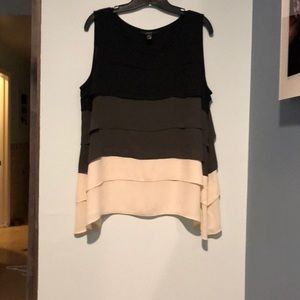 Black/grey/cream blouse